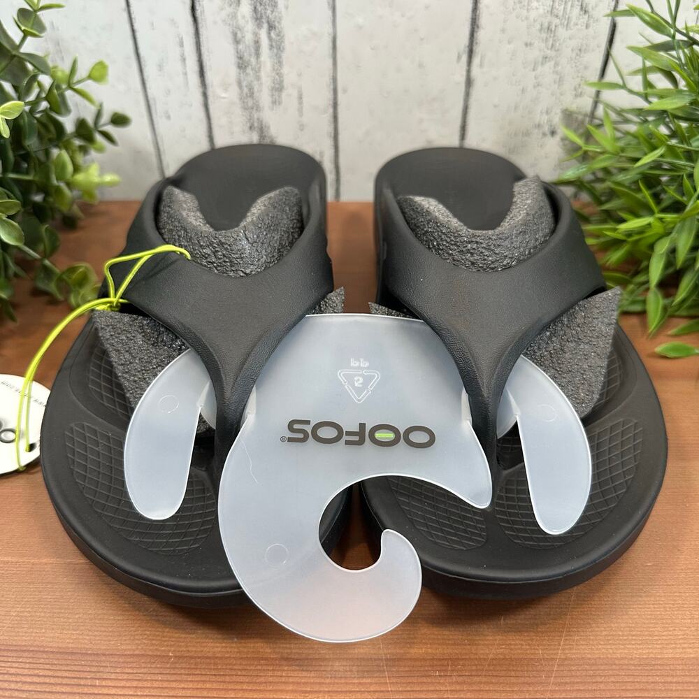 OOFOS Black Women's Sandals Size 9 - Picture 5 of 13